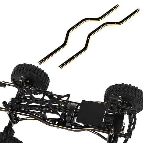 Black Coating Brass Chassis Frame Rails for 1/24 RC Crawler Axial SCX24 Upgrades (Bronco/JLU/C10/Deadbolt)