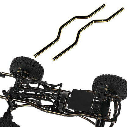 Black Coating Brass Chassis Frame Rails for 1/24 RC Crawler Axial SCX24 Upgrades (Bronco/JLU/C10/Deadbolt)
