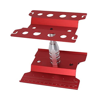 RC Car Work Stand Aluminum Repair Workstation 360 Degree Rotation with Height Adjustable and Scale for 1/8 1/10 /12/16 /18 RC Cars Trucks (Red) - color: Red