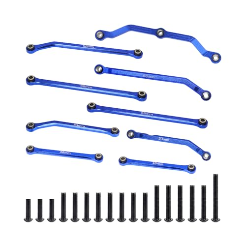 High Clearance Links Set Aluminum Steering Linkage for TRX4M Upgrades Parts 1/18 RC Crawler Car-Titanium - color: Navy Blue
