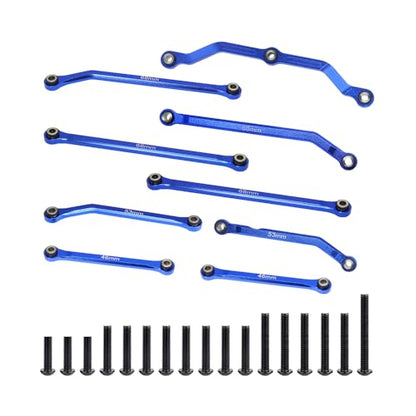 High Clearance Links Set Aluminum Steering Linkage for TRX4M Upgrades Parts 1/18 RC Crawler Car-Titanium - color: Navy Blue