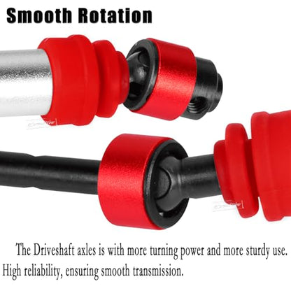 RC Driveshafts Axle Upgrades Part for 1/10 Slash 2WD(VXL),Hard Steel Front & Rear CVD Drive Shafts,2pcs,Silver &Red - color: Red(2pcs)