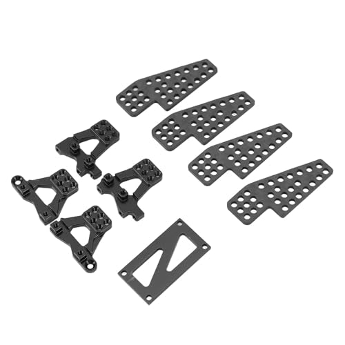 JTLB RC Shock Damper Bracket RC Damper Mount Stand Shock Mount Suspension Bracket Aluminum Alloy Carbon Fiber Upgrade with Metal Mounts for 1/18 Crawler (Black)