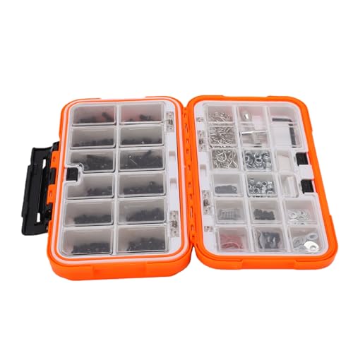 Keenso RC Screw Kit Stainless Steel RC Screws Set 537 Pieces M3 M4 Fasteners with Nuts Pins O Rings E Clips R Clips Hex Wrenches for 1 8 1 10 12 16 Cars Trucks