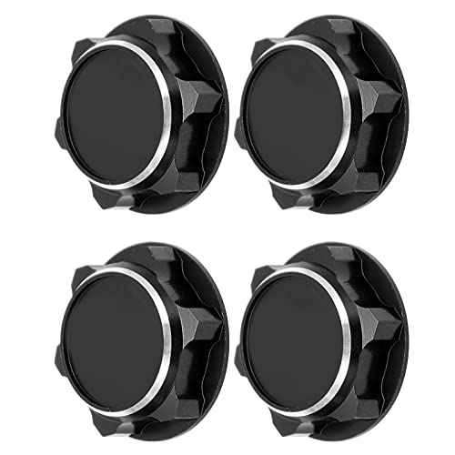 17mm Hex Wheel Nuts, 4pcs Aluminum Alloy 17mm Self Lock Hex Wheel Nuts Adapter Dustproof Caps for 1/8 RC Car Track Wheel Rims (Black) - color: Black