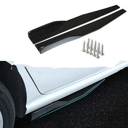 Universal Car Front Bumper Lip Spoiler Body Kits + 29" Side Skirt Extension Rocker Panel Body Kit + Auto Rear Bumper Lip Diffuser (69''-73'' Black&Red) - color: 69"-73" Black & Red