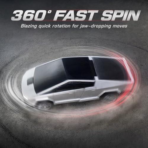 2.4GHz RC Cyber Pickup, Transforming Robot Stunt Car | ABS shell, rubber tires, 360° spin, one‑key deformation, auto demo, white front & red rear LED bar, 2 rechargeable batteries - color: Silver - Cyber