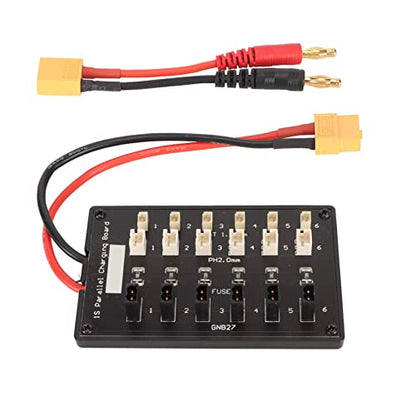 GNB27 JST 2.0 Connector 1S RC Lipo Battery Parallel Charging Board for Tiny Blade Inductrix Battery with 4.0mm Banana Plug and XT60 Plug, Short Circuit