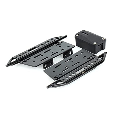 LCX Racing 1/10th RC Crawler Car Metal Rail Steel Side Step Running Board Rock Slider for Axial SCX10 II 90046 Wrangle Body