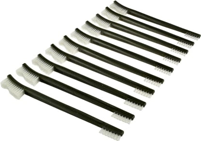 SE 10-Piece Double-Ended Gun Cleaning Brush Set, Gun Cleaning Supplies Kit, 7-inch Nylon Bristle Brushes, Plastic Handle - 7615NB10PCS - size: 10 Piece