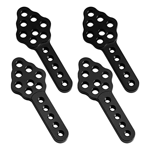 4Pcs Metal CNC RC Car Shock Absorber Mount Adjust Height Angle Stand for Axial SCX10 90046 D90 D110 SCX10III RC Crawler Upgrades (Black) - color: Black