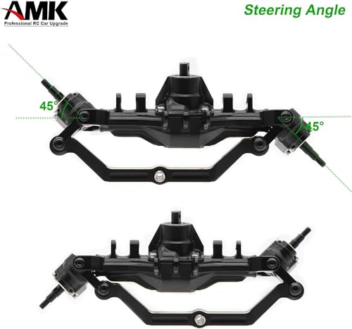 AMK TRX4M Brass Portal Axle Upgrade Kit Complete Set, Front Axles and Rear Axles with 7mm Hex Wheel Hubs and 4mm Adapters for 1/18 RC Crawlers TRX4M Upgrades, Bronc, Defend K10
