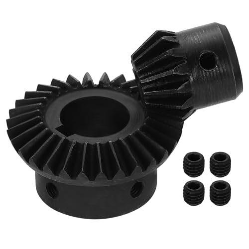 uxcell 2Pcs Tapered Bevel Gears Set, 1.5 Mod 1:2 (15T/30T) Harden Steel Straight Bevel Gear, 90 Degree Steering Motor Gears, (5/17mm Shaft Hole with Keyway) - size: 5/17mm