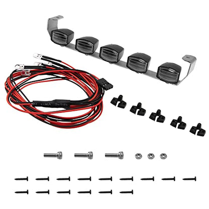 ShareGoo RC Car Roof Light Bar Kit Body Shell Roof Luggage Lights Compatible with Traxxas TRX-4 TRX4 Axial SCX10 RC4WD D90 HSP RGT 1/10 RC Crawler Car Truck (5Led Light) - style: 5Led Light