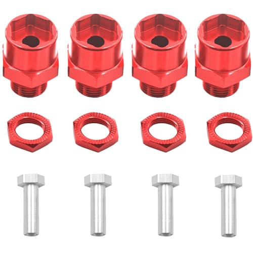 4Pack Vgoohobby Metal 12mm to 17mm Wheel Hex Drive Hub Adapter Conversion 15mm Offset Extension Upgrade Parts for 1/10 Off-Road RC Car Monster Truck Tires