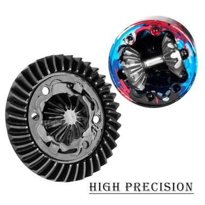 Aluminium Transmission Gearbox Upgrades Part for 1/10 Slash/Rustler/Stampede/Jato VXL 4X4 4WD,XO-1,RC Front Rear Gearbox & 37T Differential Gear,#6880#6881,Colorful(Navy Blue Red Tone) - color: Colorful(navy Blue Red Tone) - (Upgrades)