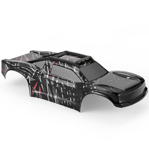 HAIBOXING 1/12 RC Car Spare Parts Body Shell Black for 2997A, Brushless RC Truck Replacement Part Car Body with Roof Racks/Rails & Top Light (2997A-BM01 & T2700 & T2707)