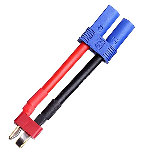 2Pairs EC5 to T Adapter Male Female Connector Plug Set Compatible with Arrma E-flite RC Car Truck Airplane Lipo Battery ESC Balance Charger Motor