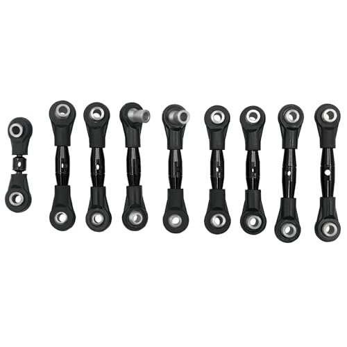 1 Set Aluminum Tie Rods for 1/10 4WD GT 4-Tec 2.0 (83056-4) RC Cars (Black) - color: Black