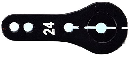 24T for Hitec Black Aluminum Dual Clamping Servo Horn - 2 Pack #8010