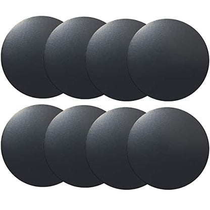 Replacement Metal Plates Set for Magnetic Car Phone Holders, Wall & Air Vent Mounts, Cases, Magnets. Kit of 8 Black Round Iron Discs Without Holes. 3M Adhesive Backing. Matte Steel Sheets 8 Pack - color: Round / 8 Pack