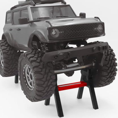 RC Car Stand Aluminum Alloy RC Car Static Display Stand RC Work Stand for 1/18 1/24 TRX4M FCX18 SCX24 FCX24 RC Car Upgrade Parts (Black) - color: Black