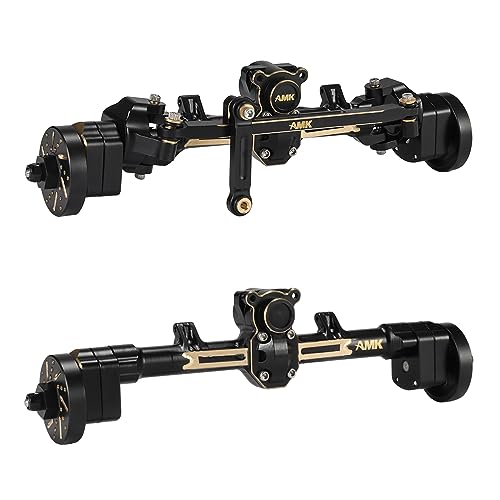 SCX24 Axles 174g SCX24 Brass Front and Rear Portal Axle with Brass Wheel Hubs Counterweights Set for 1/24 RC Crawler Axial AX24 FCX24 SCX24 Upgrades Accessories