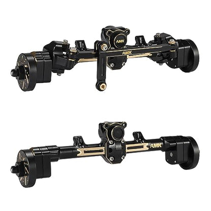 SCX24 Axles 174g SCX24 Brass Front and Rear Portal Axle with Brass Wheel Hubs Counterweights Set for 1/24 RC Crawler Axial AX24 FCX24 SCX24 Upgrades Accessories
