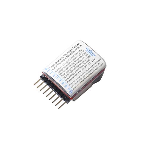 DEVMO 5pcs 1S~8S LiPo Life LiMn Voltage Checker Tester, Low Voltage Warning Alarm Buzzer with LED Indicator fit Remote Control Helicopter Spare Parts Monitor