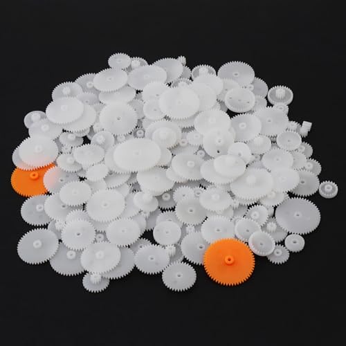 200 Pcs White Plastic Gears Module 0.5 Gears for DC Motor DIY Model Toys RC Car Robot Gear Replacement Electric Motor Gears (200, 0.5 Gears)