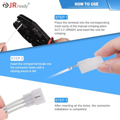 JRready ST6424 Power Connector 2 Pin (6 Matched Sets), 2.13mm Diameter Pin and Sockets 14-20 AWG, Compatible with Molex MLX Power Connector 2 Pin Male& Female, 6.35mm Pitch,Free Hanging - size: MLX 2Pin Connector