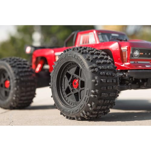 ARRMA RC Truck Outcast 4X4 4S BLX 1/10TH 4WD Stunt Truck RTR (Battery and Charger Not Included), Red, ARA4410V2T4 - color: Red