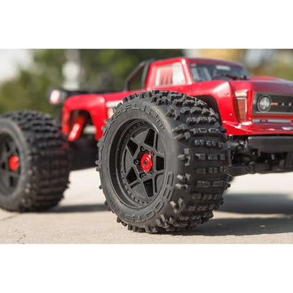 ARRMA RC Truck Outcast 4X4 4S BLX 1/10TH 4WD Stunt Truck RTR (Battery and Charger Not Included), Red, ARA4410V2T4 - color: Red