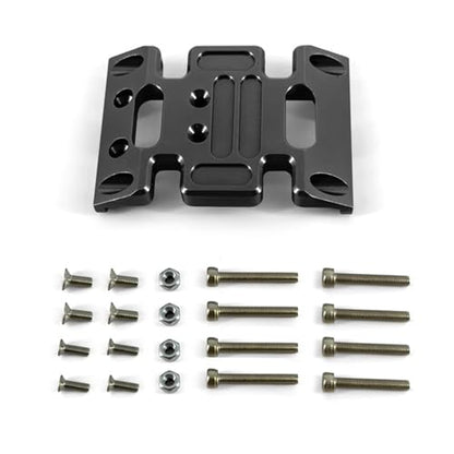 for Axial Scx10 Upgrades Parts Metal Aluminum Alloy Chassis Gearbox Mount Transmission Holder Skid Plate for 1/10 Rc Car Accessories(Black) - color: Black