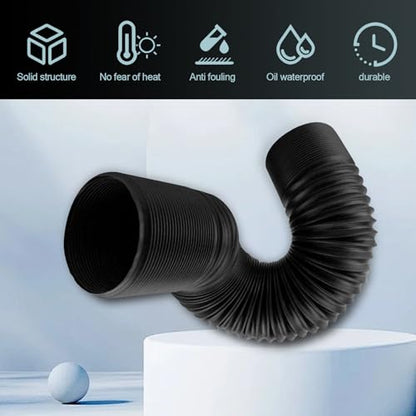 Air Intake Pipe, Retractable Flexible Air Guide Hose, High Temperature Resistant Modified Intake System Accessories, for Most Cars Trucks (Black #63 mm) - size: 1 PC #63 mm