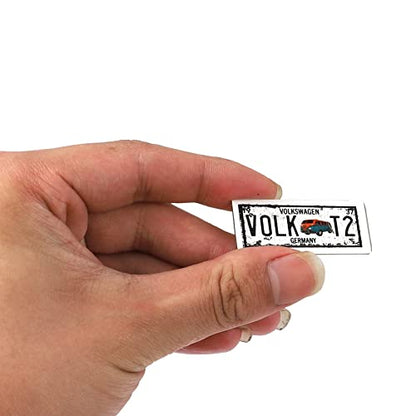 2PCS HIRCQOO Metal RC Car License Plate Decorations Accessories Compatible with Traxxas TRX-4 Tamiya CC01 Axial SCX10 D90 1/10 RC Crawler Car (VOLKT2) - style: VOLKT2