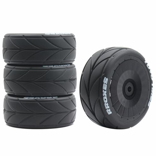 65mm 4PCS 1/10 RC On-Road tires and Hard Plastic wheels set Hex 12mm For WRC Drift Car Conversion 1/10 RC On-Road Car Traxxas Tamiya FW06 TT02 HPI HSP 94122 Kyosho W36 (Black) - color: Black