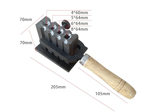 2 in 1 Reversible Wire Plate Ingot Mold, 4 Square Hole | Melting Casting Refining, Gold Silver Copper Aluminum Brass, Precious Metals - size: S-4/5/6/8mm