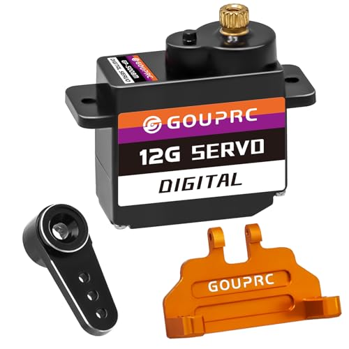 RC Micro Digital Servo for Axial SCX24 Upgrade & Servo Mount & Servo Horn - color: Black Horn