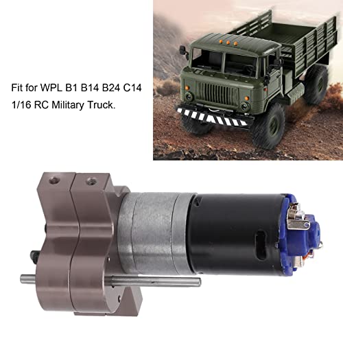 RC Gear Box, Metal Speed Change Gear Box with 370 Motor for WPL 1/16 RC Military Truck()