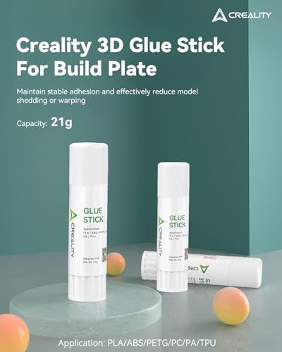 Creality 3D Printer Glue Sticks PVP Solid Glue Sticks for 3D Printing Hot Bed Build Plate, Enhanced Adhesion Reduces Warping for Filament, 3D Printer Adhesive for PLA/ABS/PETG/PC/PA/TPU, 2 Pack - style: Glue Stick