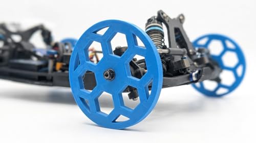RC Setup Wheels for 1/10 Off Road Cars – Accurate Camber & Toe Setup Tool (Blue) - color: Blue