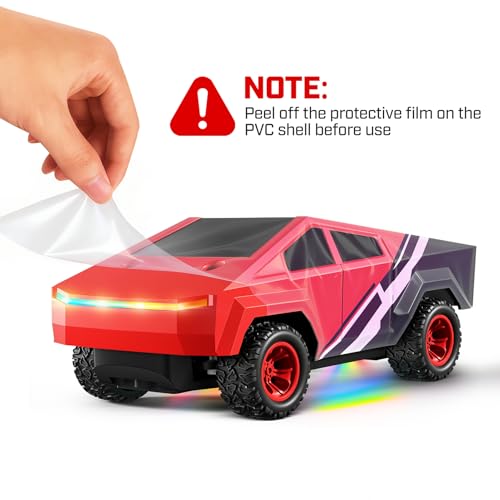 HOMETALL Remote Control Car RC Trucks - 2WD RC Truck Toy RC Cars for All Terrain, 1/24 Scale Pick-up Hobby Monster Truck Toys 2.4GHz Off-Road Vehicles Kids Gifts for Boys/Girls Age 3+, Red - color: Red