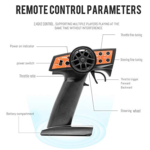 RC Car 1/14 Scale Remote Control Car 2.4GHz 4WD Off Road RC Vehicle Crawler 30km/h High Speed with LED Light RC Racing Car 4X4 All Terrain Climbing Buggy Toys for Adults (1battery) - size: 1battery pack