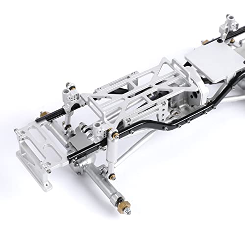 Aluminum Complete Frame Chassis Assembled kit for 1/24 SCX24 AXI00001 C10 RC Crawler Car Upgrades (Silver) - color: Silver