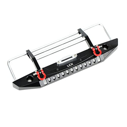 LCX Racing 1/10th RC Crawler Car Metal Bull Push Bar Front Bumper for TRX4 TRX-4 Axial SCX10 II 90046 Redcat Gen8 Scout II, Upgrades Parts Accessories