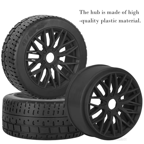 RC Tires Highway Tires for 1/8 Typhon 6s BLX,1/7 Infraction 6S BLX,Limitless RC Car,RC Wheels Set/Highway Wheel,Plastic Wheels,Black - color: Black- (Wheel Tires)