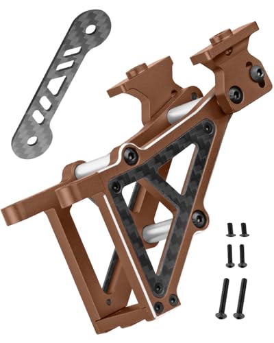 RC Rear Wing Mount w/Washer Upgrades Part for 1/10 Jato 4X4 Brushless,Jato 4X4 VXL,Alloy Aluminium Wing Mount w/ Carbon Fibre Washer,Replace #9046 #9617,Bronze - color: Bronze(1set)