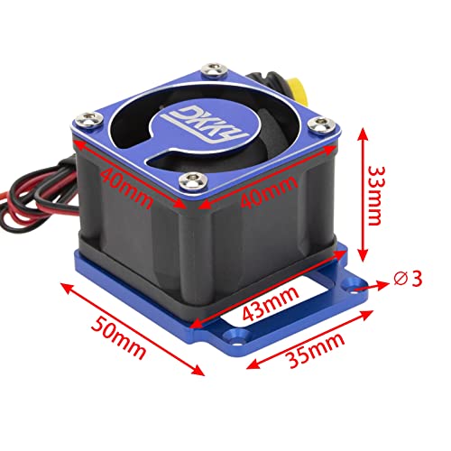 DKKY Sledge 1/8 RC Car 4028 Motor Cooling Fan Heatsink with 21000 RPM for Traxxas Sledge 1/8 Scale 4WD Monster Trcuck, Blue - color: Blue