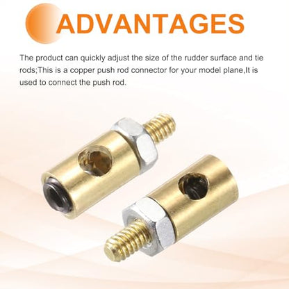 MECCANIXITY Linkage Stoppers Connecting Servo Arm, Push Rod with Nut and Screw for RC Airplane, D4x2.1mm D4x2.5mm 10 Pcs - size: D4x2.1mm; D4x2.5mm
